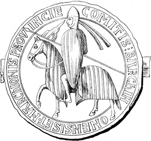 Sceau d'Alphonse, roi d’Aragon, comte de Barcelone et marquis de Provence, 1185. Dessin de Blancard.