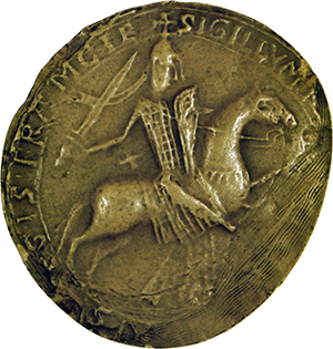 Sceau de Robert Ier, comte de Dreux, 1184. (Moulage: Archives nationales, service des sceaux, D 720)