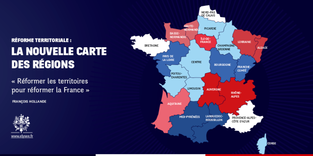 Découpage régional proposé par l'Élysée le 3 juin 2014