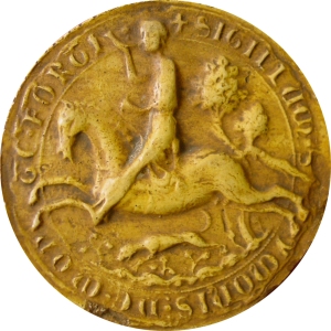 Second sceau de Simon, comte de Leceister, 1259. 75 mm. (Moulage : D 10162). 